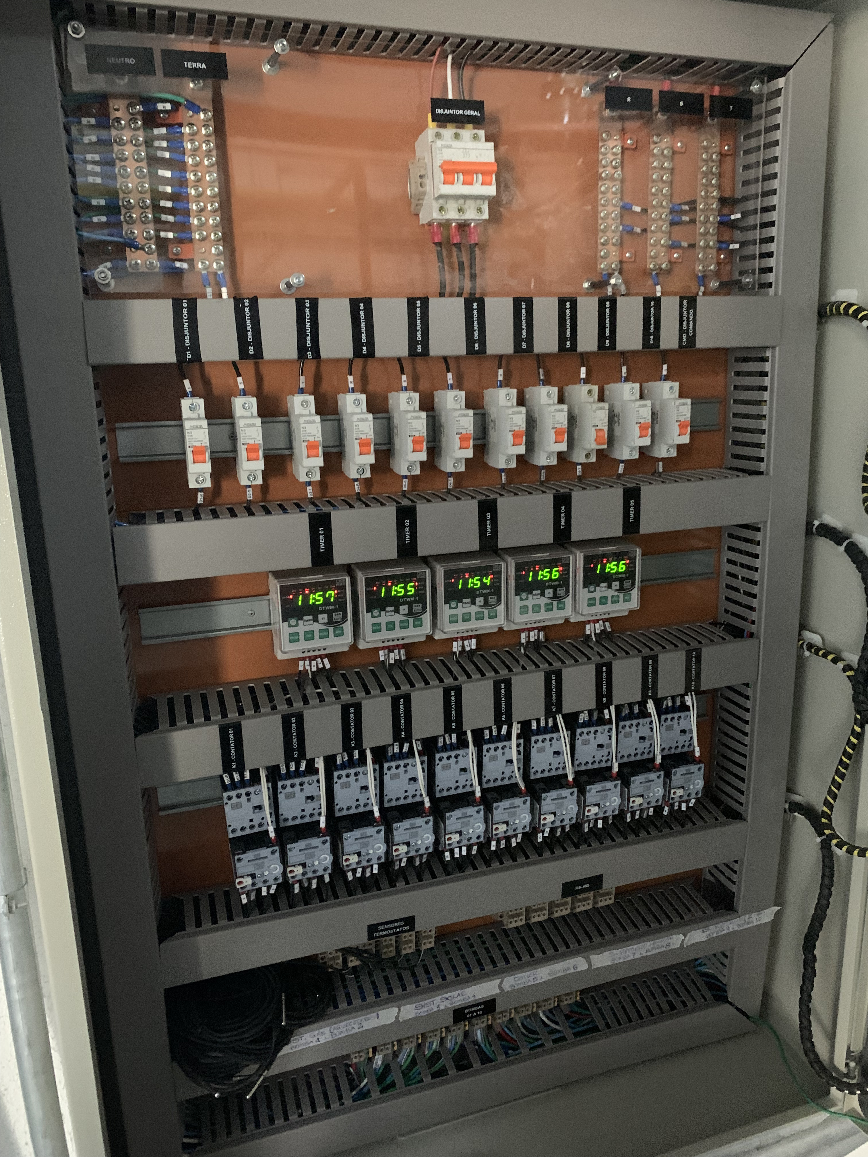 Painel de Comando de Água Quente e Fria